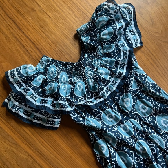 Anthropologie Kopal ruffled flared off shoulder jumpsuit - Picture 5 of 6